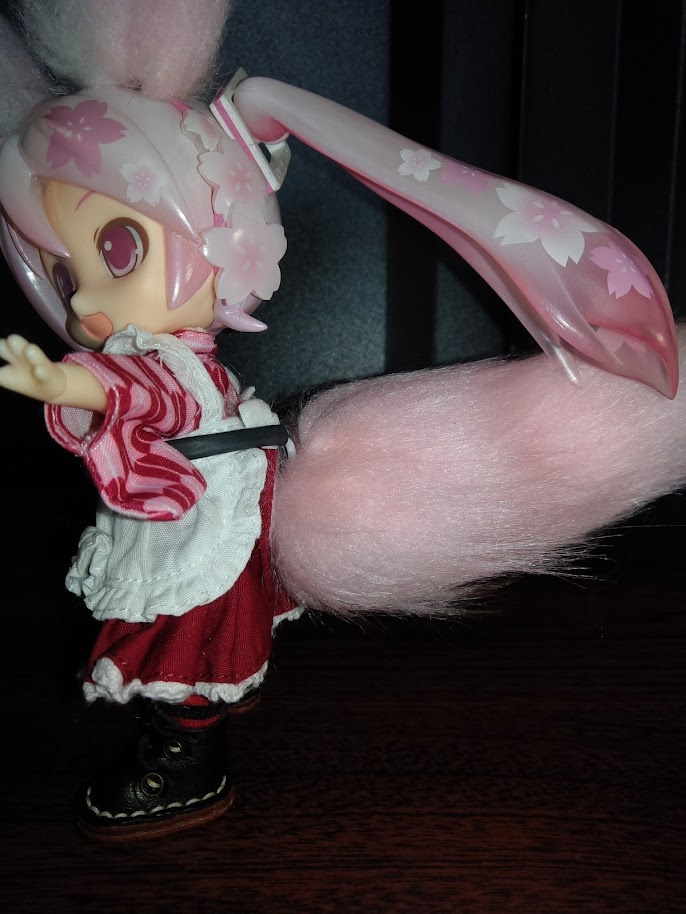 ハンドメイド_ねんどろいどどーる用_ケモミミ・尻尾(ピンク)