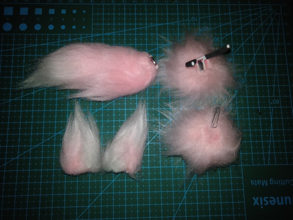 ハンドメイド_ねんどろいどどーる用_ケモミミ・尻尾(ピンク)