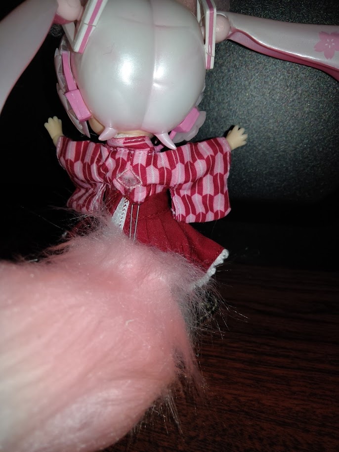 ハンドメイド_ねんどろいどどーる用_ケモミミ・尻尾(ピンク)