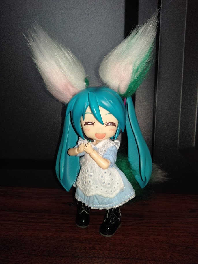 ハンドメイド_ねんどろいどどーる用_ケモミミ・尻尾(緑)