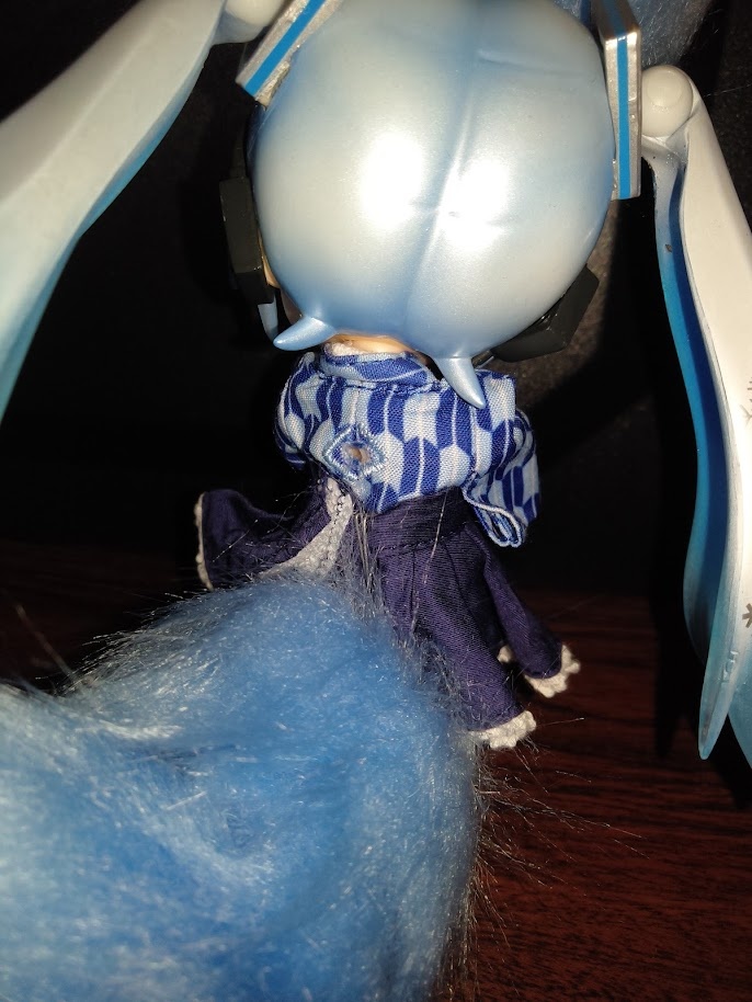 ハンドメイド_ねんどろいどどーる用_ケモミミ・尻尾(青)