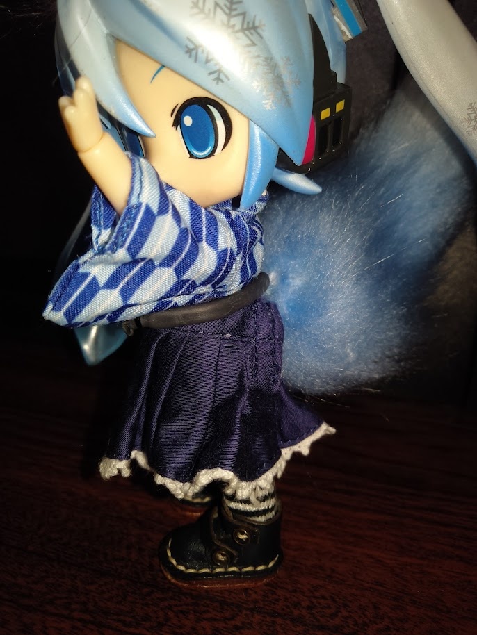 ハンドメイド_ねんどろいどどーる用_ケモミミ・尻尾(青)