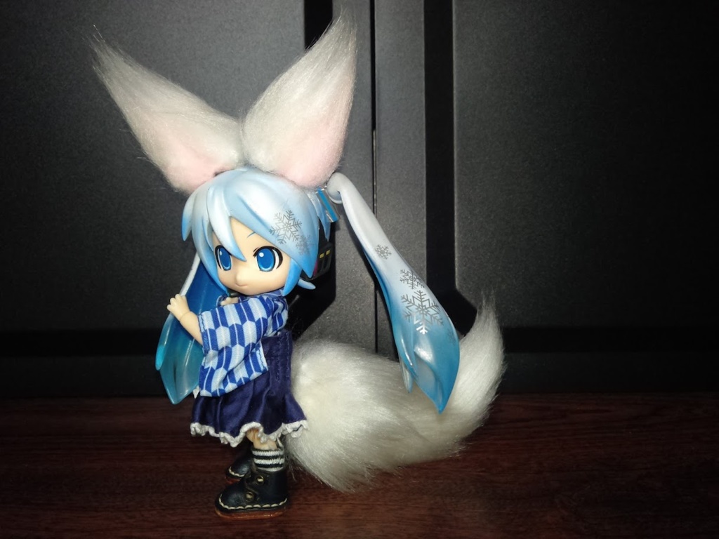 ハンドメイド_ねんどろいどどーる用_ケモミミ・尻尾(白)