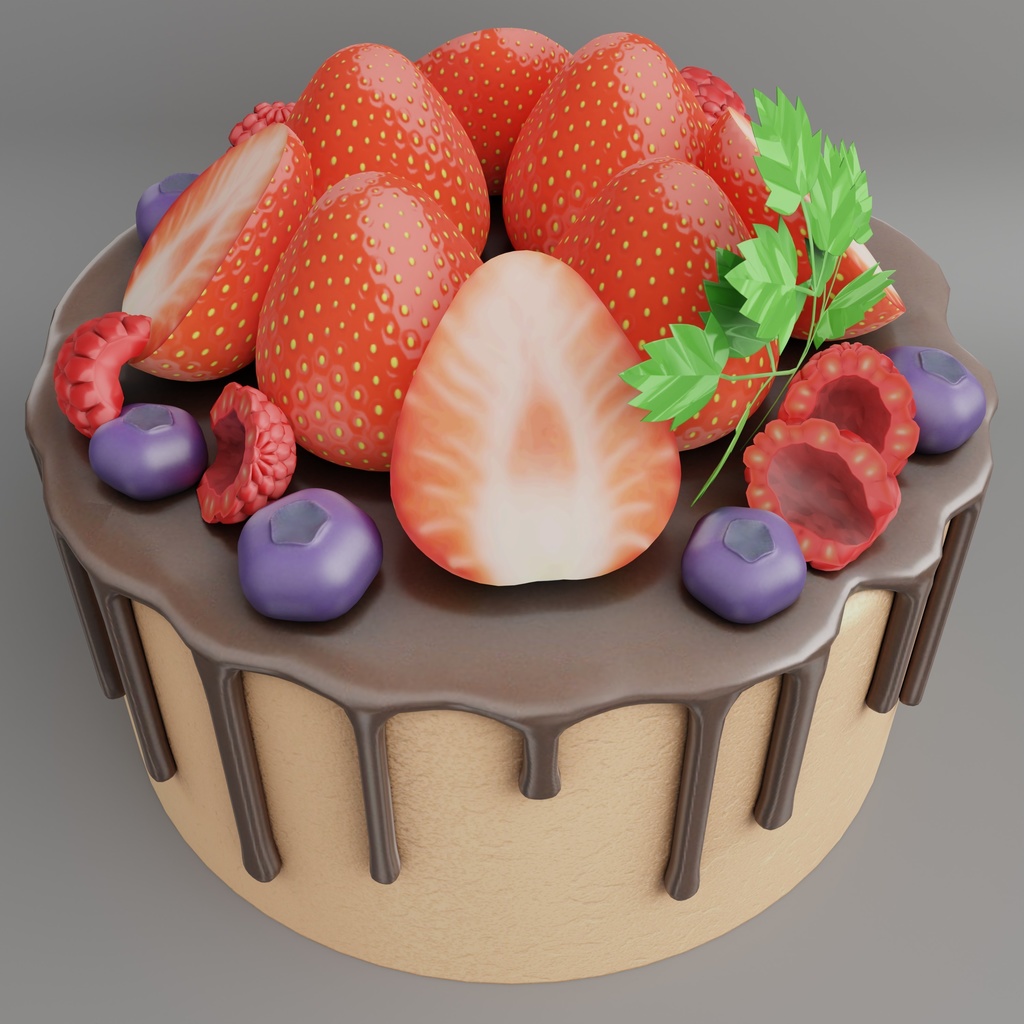 苺チョコレートのホールケーキ