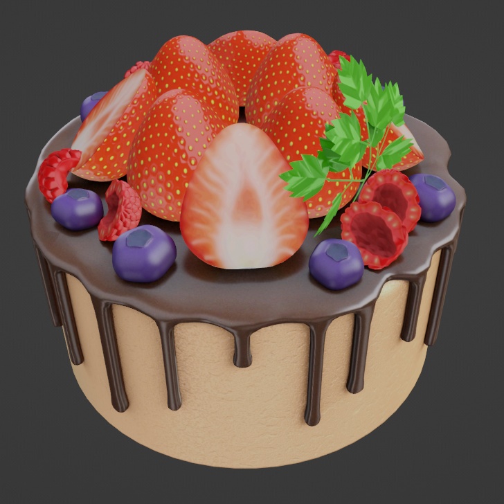 苺チョコレートのホールケーキ