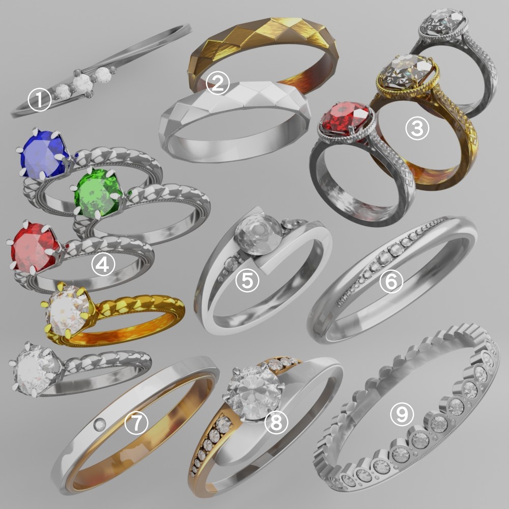 指輪セット vol.1_9モデル/16ファイル