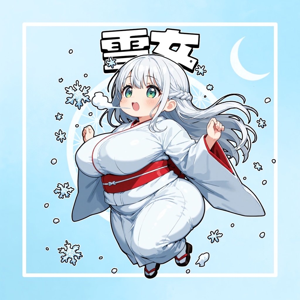 雪女 台紙付き（ぽっちゃり妖界編）