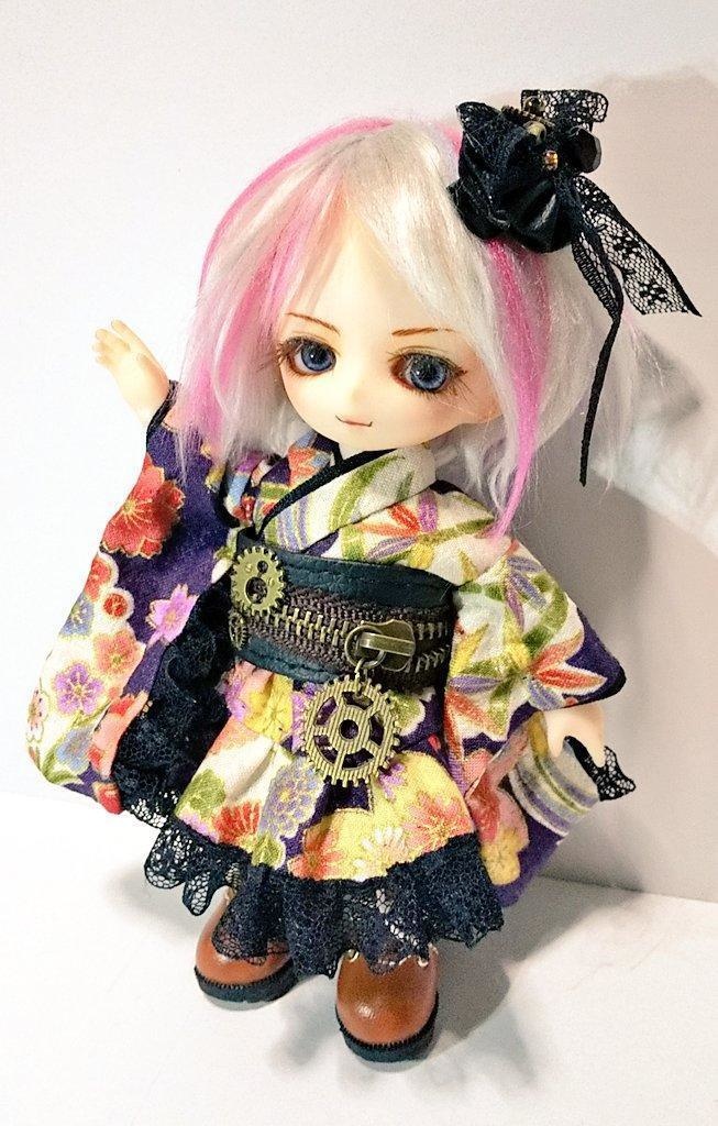 セリアドール10CM 和風スチームパンク ドレスセットA（柄スカート）