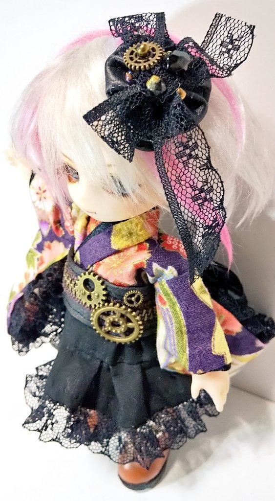 セリアドール10cm 和風スチームパンク ドレスセットB（黒スカート）