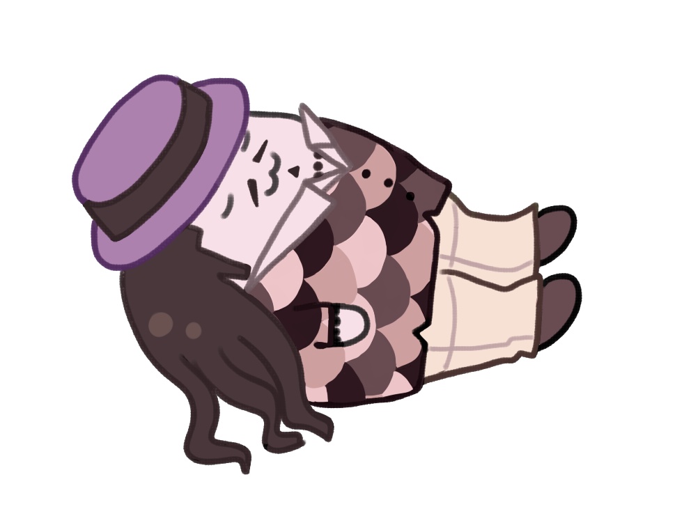 仰向けのヒジリステッカー