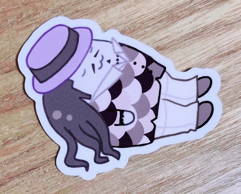 仰向けのヒジリステッカー