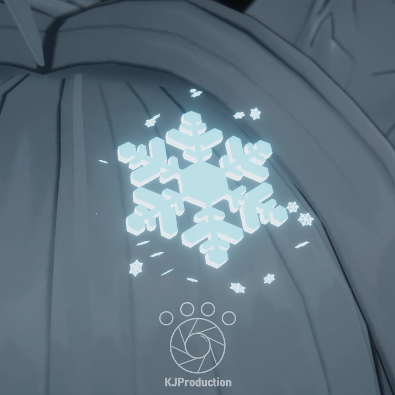 【VRChat用】 雪結晶ヘアピン Snowflake Hairpin