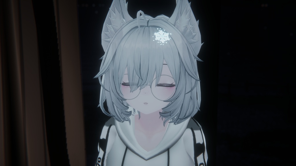 【VRChat用】 雪結晶ヘアピン Snowflake Hairpin