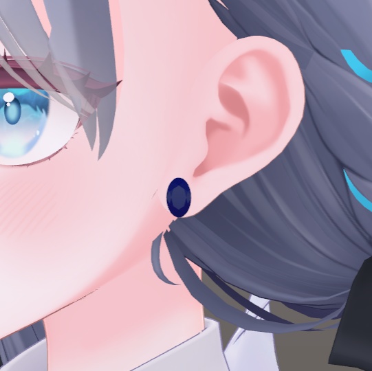 【無料】青い宝石ピアス【頑張ろう04】