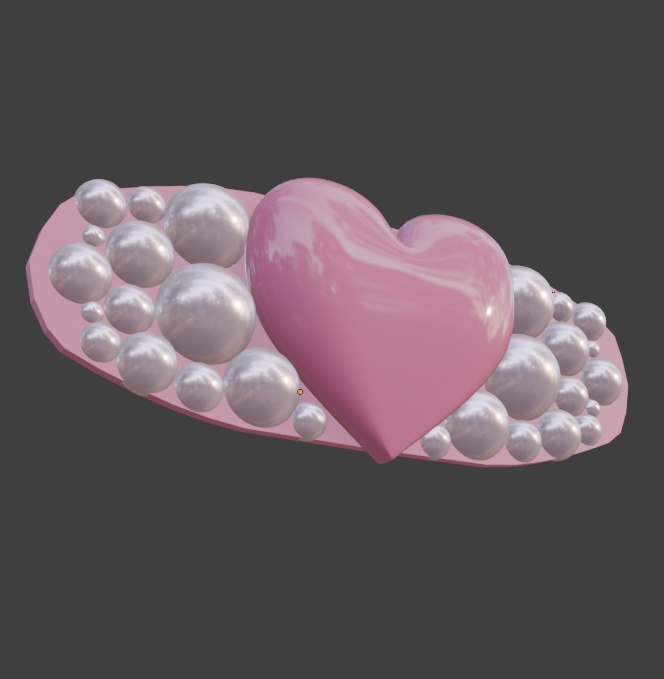 【無料】ハートパールバレッタ【頑張ろう05】