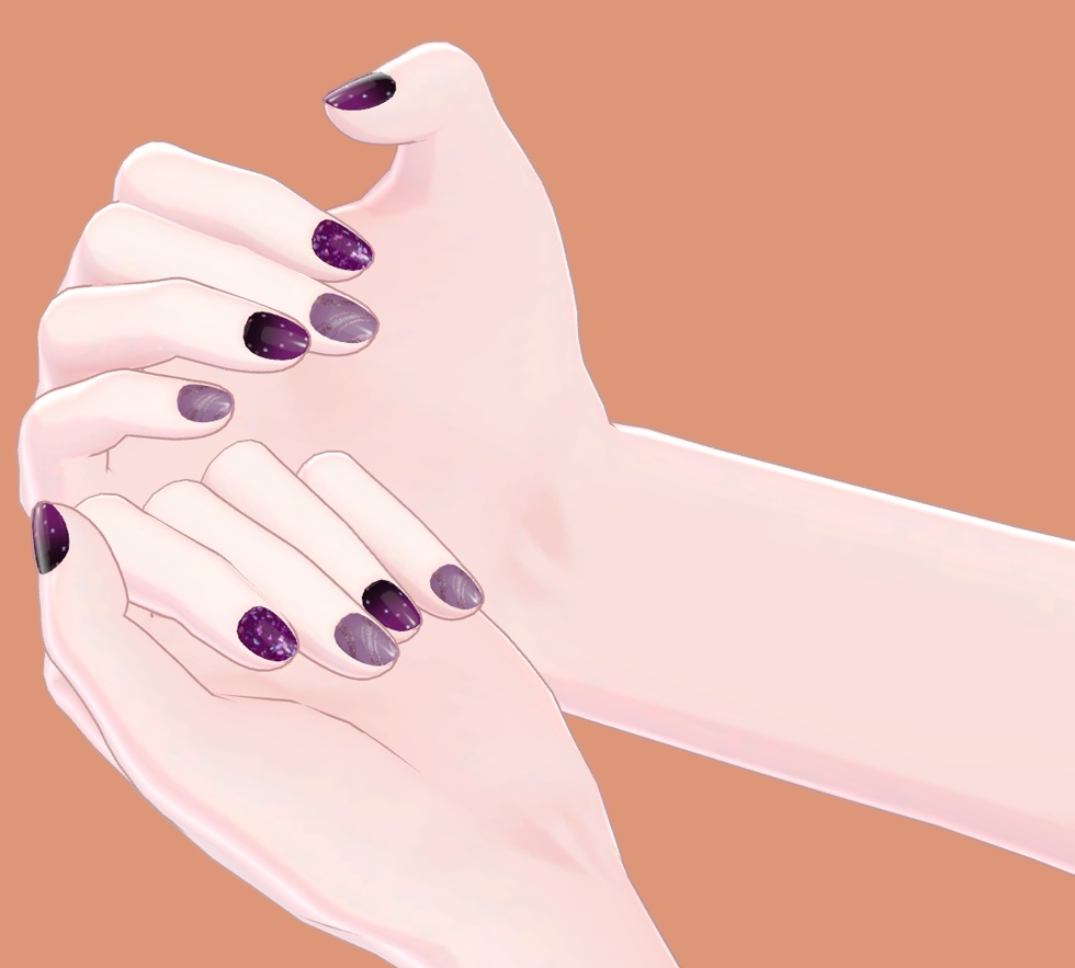 【Ramune用】ギランギラン紫nail【頑張ろう14】