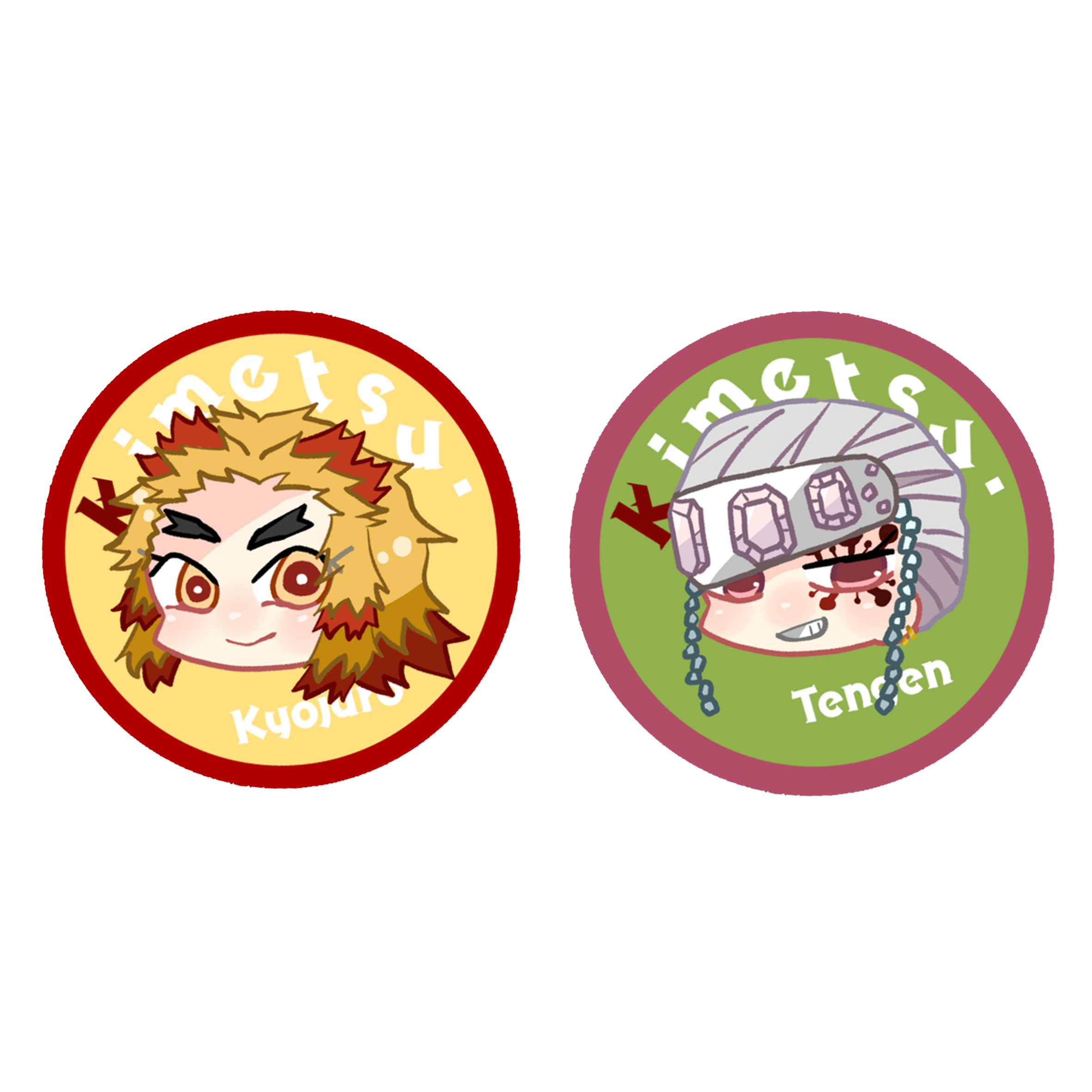 鬼滅の刃缶バッジ　杏寿郎&天元ペア