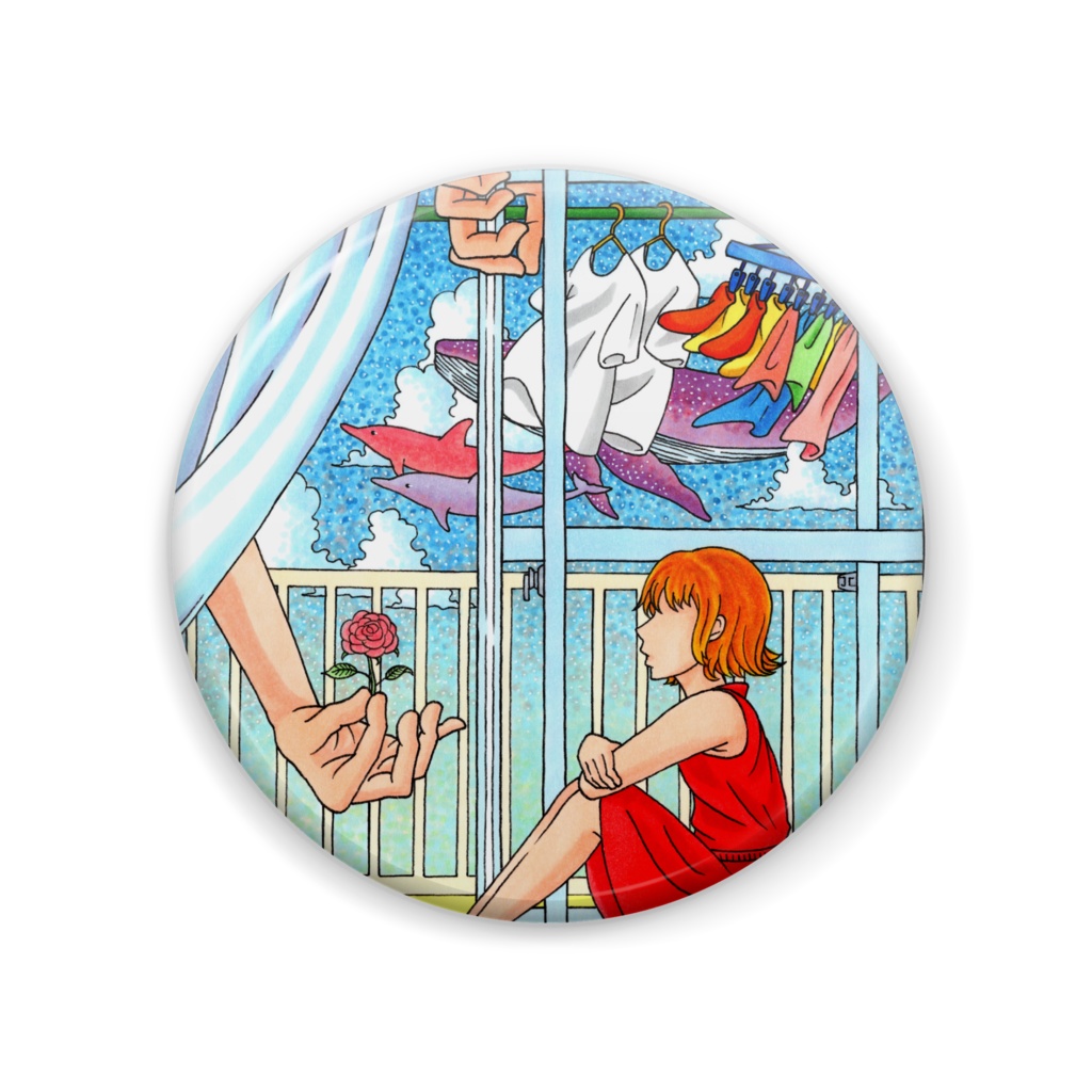 缶バッジ「花丸を添えて」