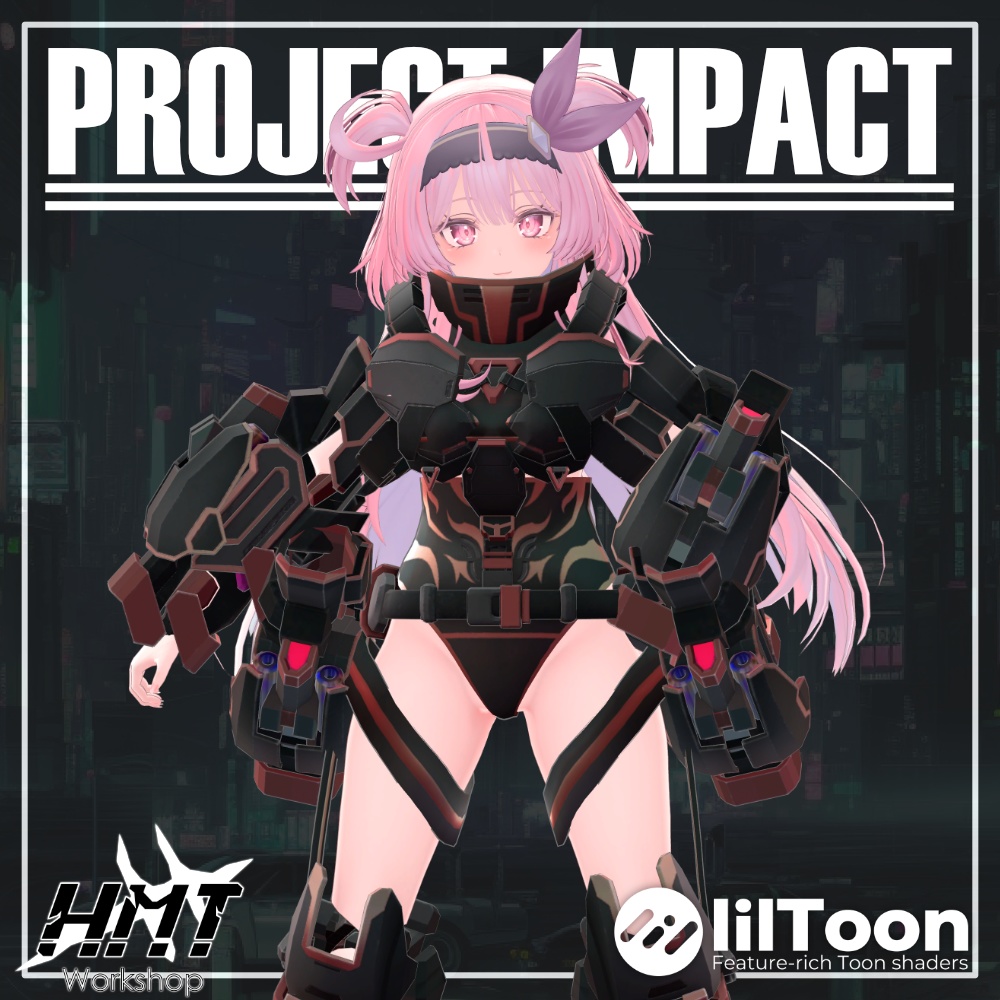 【6アバター対応】VRC想定アーマー「Project Impact インパクト」【おまけ武器付き】
