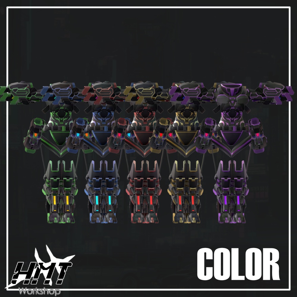 【6アバター対応】VRC想定アーマー「Project Impact インパクト」【おまけ武器付き】