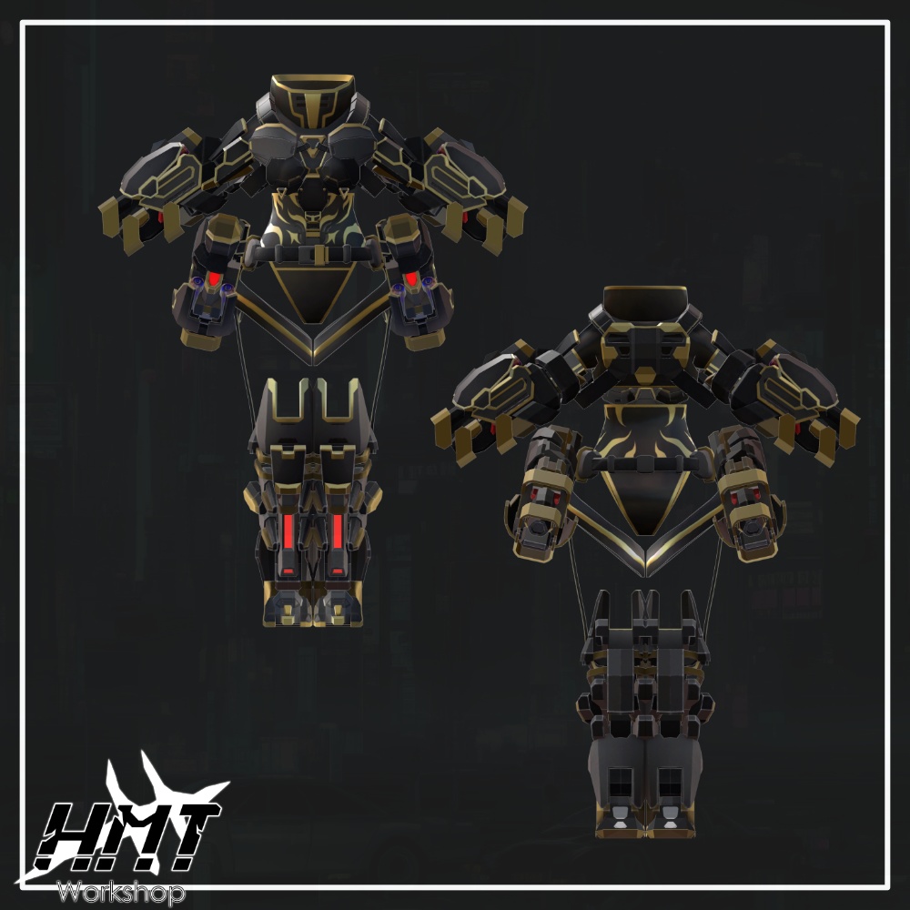 【6アバター対応】VRC想定アーマー「Project Impact インパクト」【おまけ武器付き】