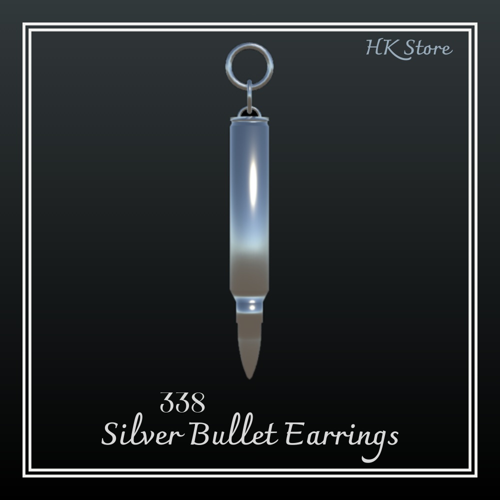 338 Silver Bullet Earrings「3Dモデル」