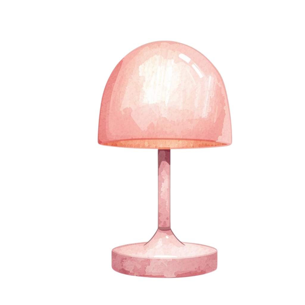 ピンク&グリーン基調 | 韓国インテリア雑貨クリップアート10点セット(PNG背景透過)