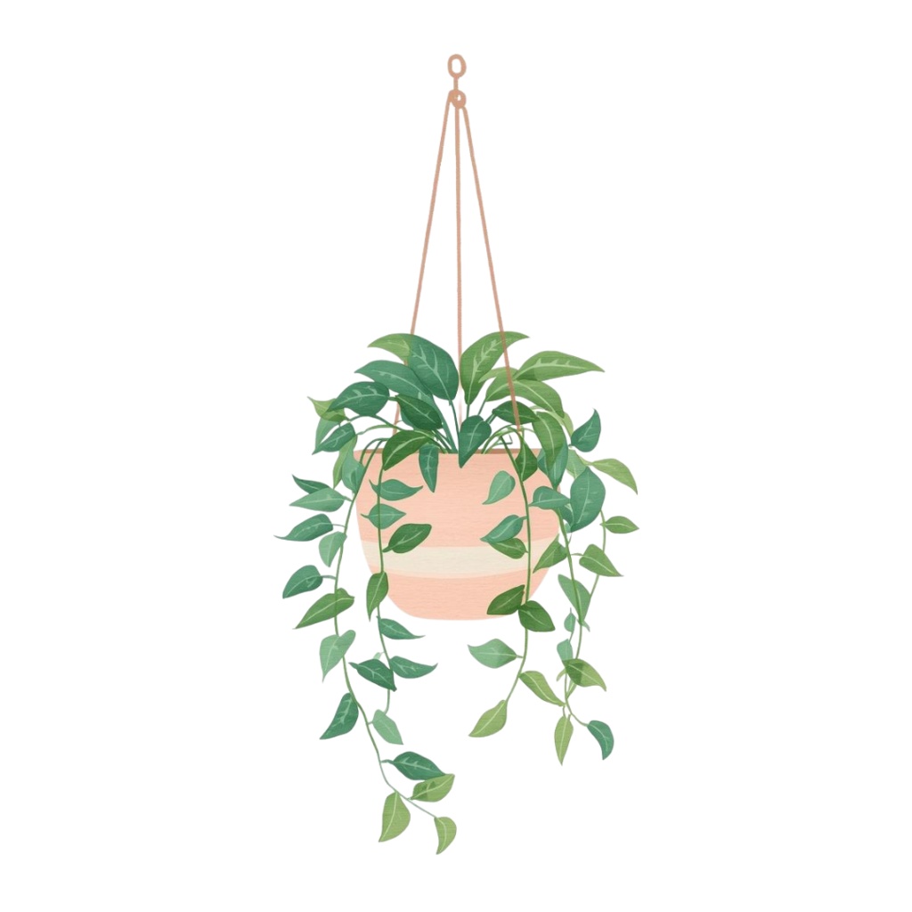 ピンク&グリーン基調 | 韓国インテリア雑貨クリップアート10点セット(PNG背景透過)