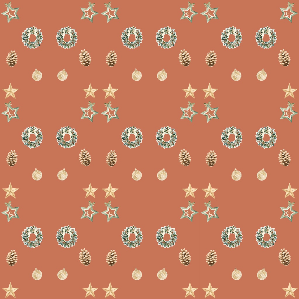 クリスマス デジタルペーパー3枚可愛い暖色 PNG・商用利用可
