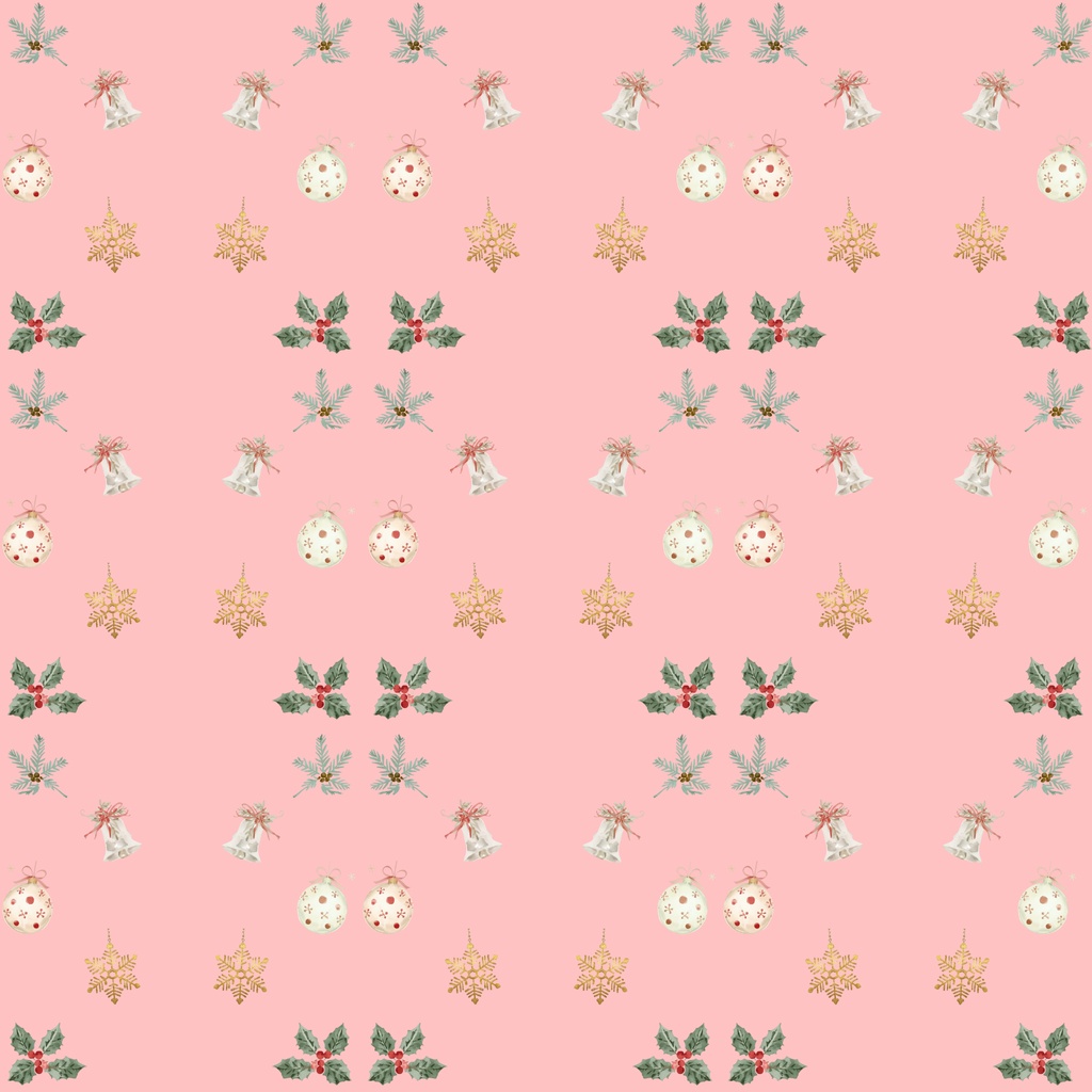 クリスマス デジタルペーパー3枚可愛い暖色 PNG・商用利用可