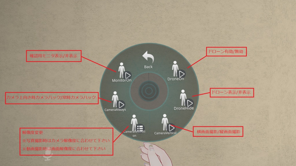 【VRCギミック】VRChatで自動制御の空撮ドローンで撮影支援を行うアバターギミック:AutoCamDrone