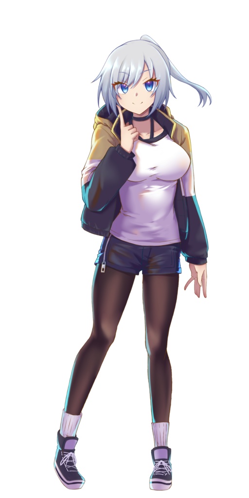 【フリー素材】ブルゾンを着た子の立ち絵【表情差分32種+α】