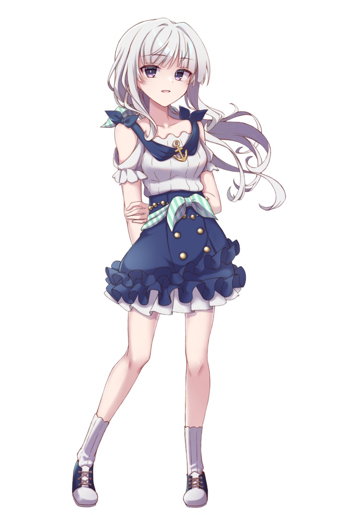 【フリー素材】マリンコーデの子の立ち絵【表情差分23種】