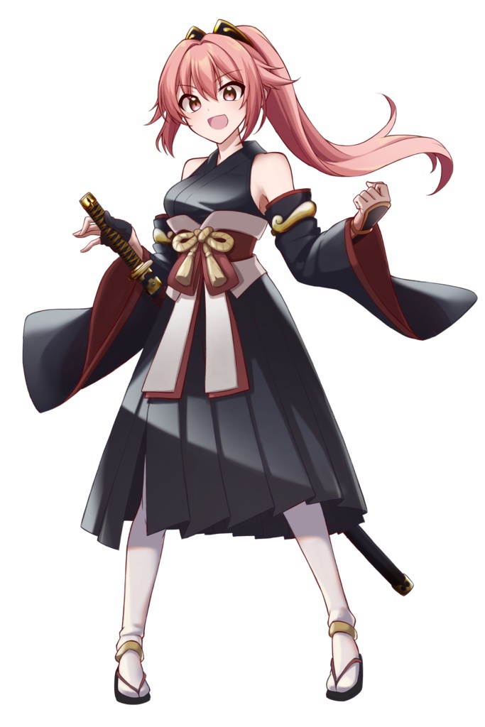 【フリー素材】サムライ娘の立ち絵【表情差分32種】