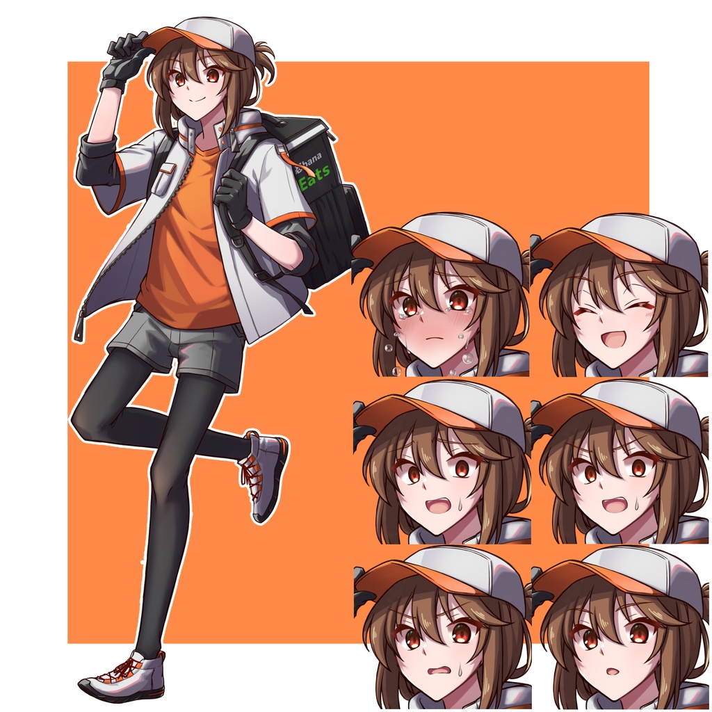 【フリー素材】配達員の子の立ち絵【PNG33種orPSD】
