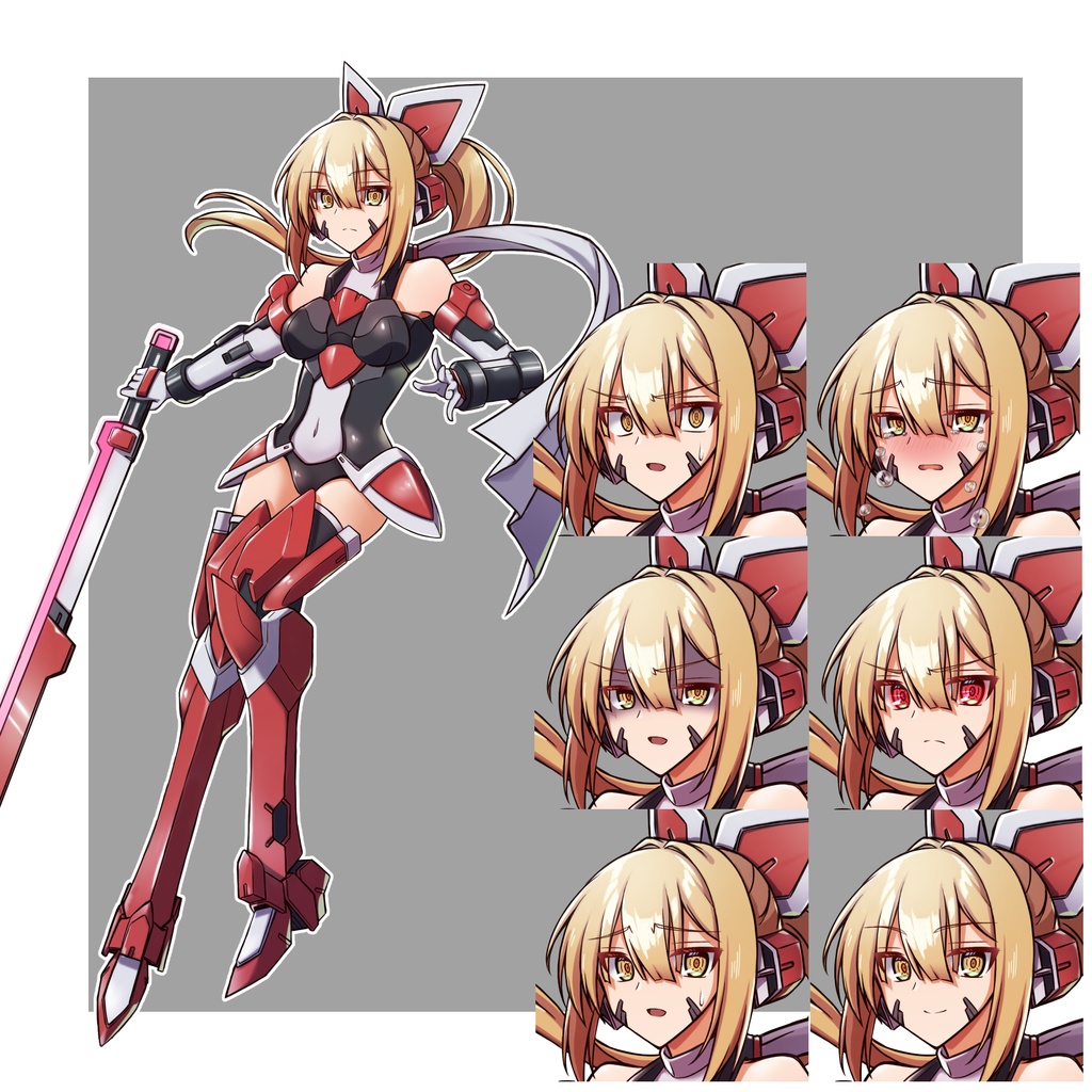 【フリー素材】メカ少女の立ち絵【PNG40種orPSD】