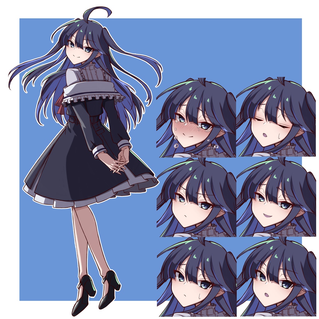 【フリー素材】ハーフツインの子の立ち絵【PNG34種orPSD】
