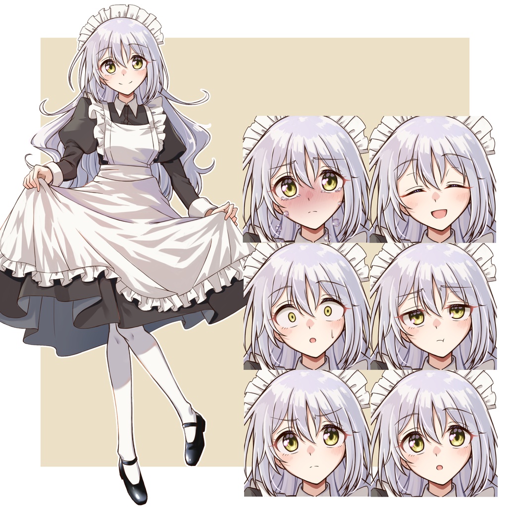 【フリー素材】メイドさんの立ち絵【PNG34種orPSD】