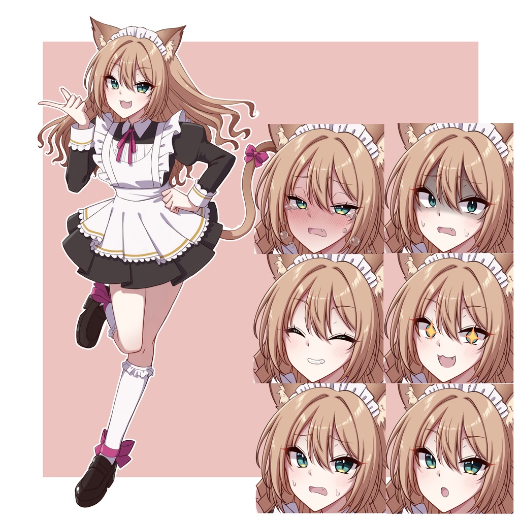猫耳メイドの立ち絵
