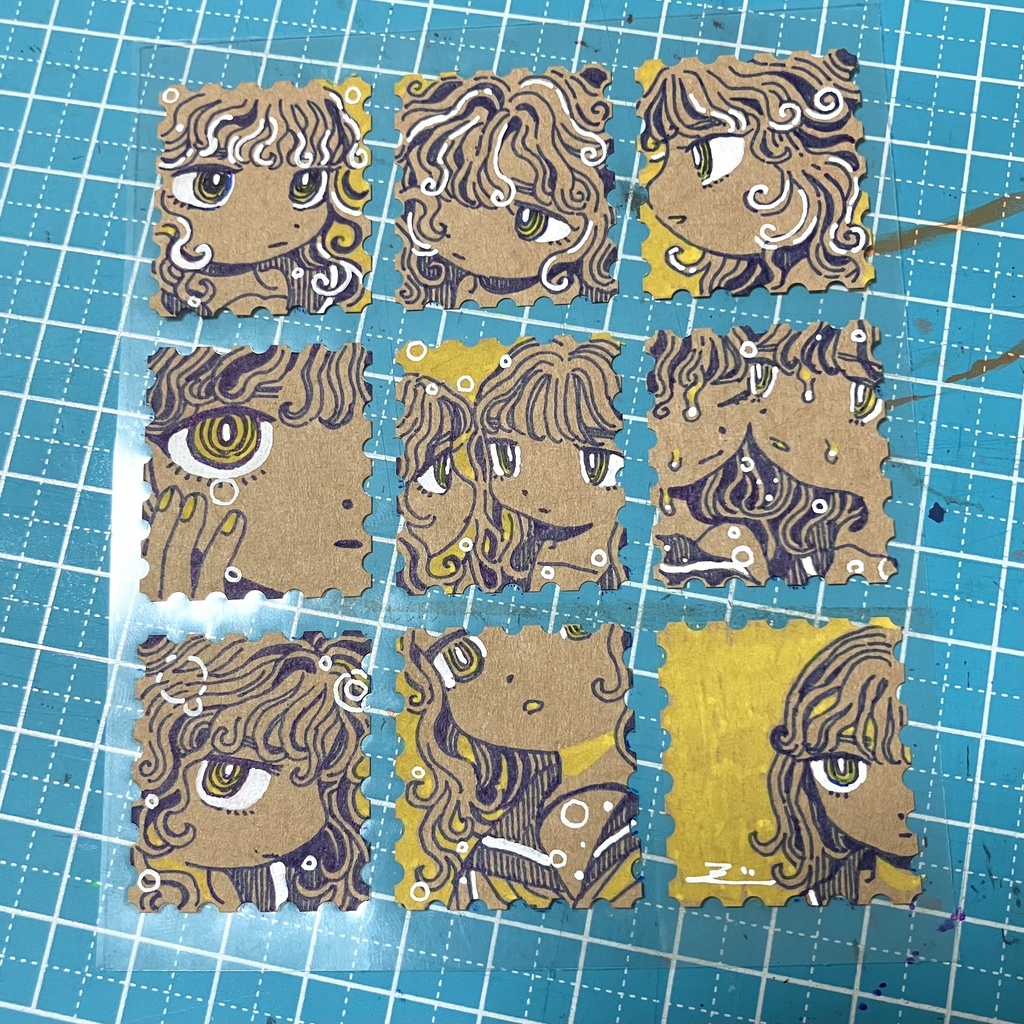 【原画】切手風ドローイング