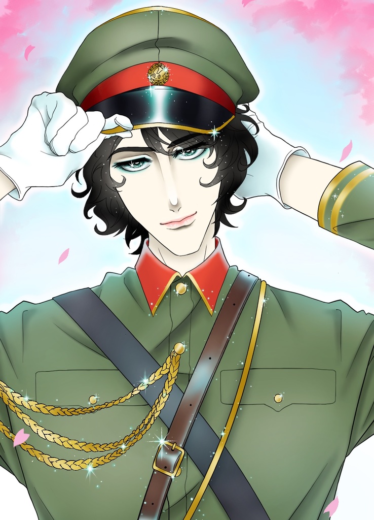 箔押しポストカード (軍服ver.)