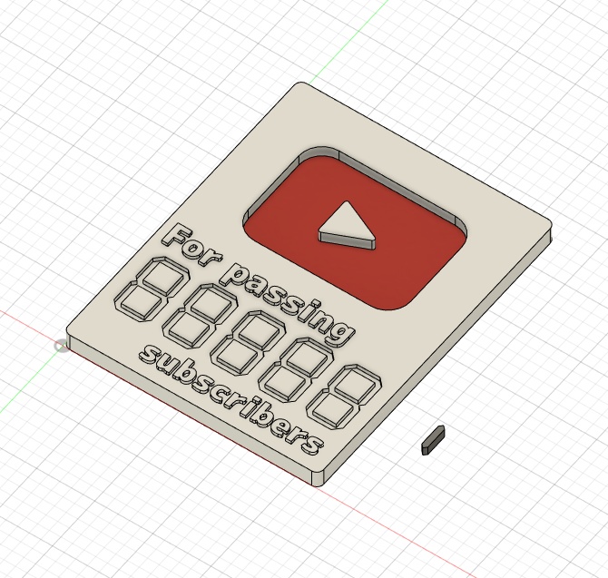 【stlデータ】"YouTubeの盾" 風な3Dモデル