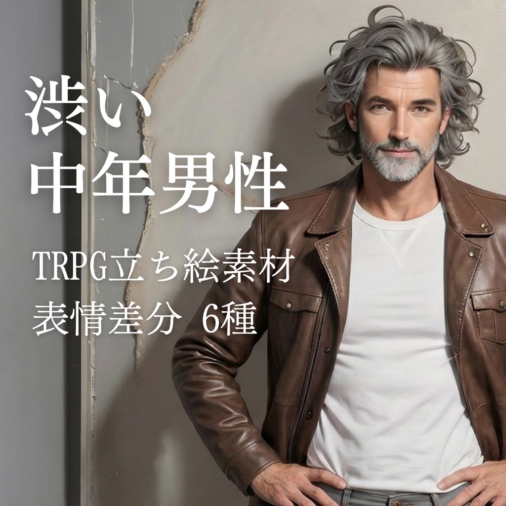 【TRPG立ち絵】渋い中年男性 / 刑事・探偵【油絵風・差分６種・アイコン付】