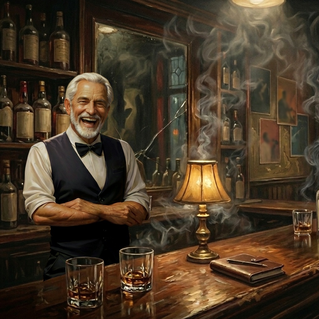 【TRPG立ち絵】渋い熟練マスター / バーテンダー・情報屋【油絵風・全16種・アイコン付】