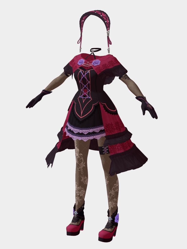 Winter Rose Costume 1 Cosplay for VRoid Studio(正式版)