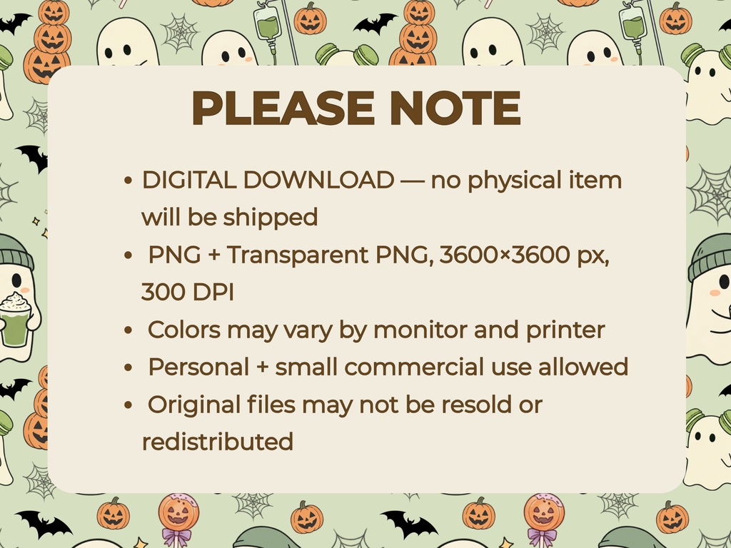 抹茶ゴーストのハロウィン シームレス背景素材|背景あり+透過PNG 2種