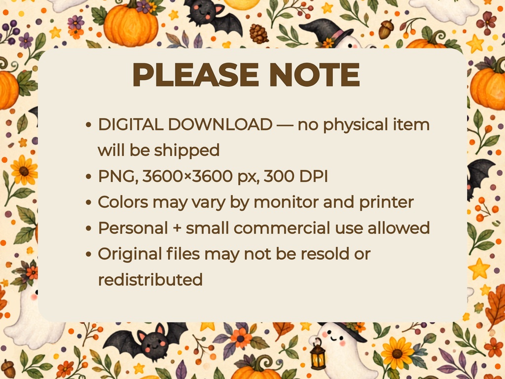 秋色ゴーストのハロウィン シームレスパターン|かぼちゃ・紅葉 背景素材 PNG