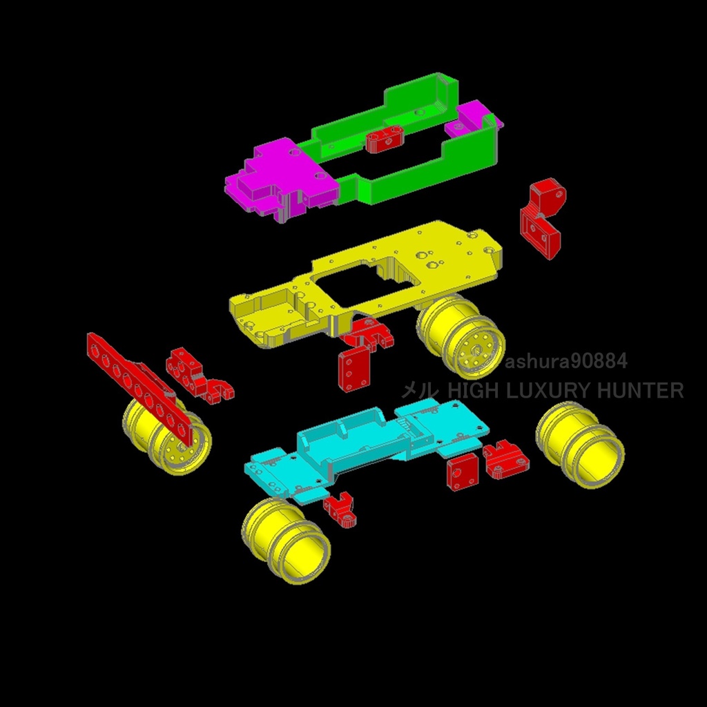 STLファイル『ミニ四駆 ワイルドウイリスJr ラジコン用部品』wltoys K989