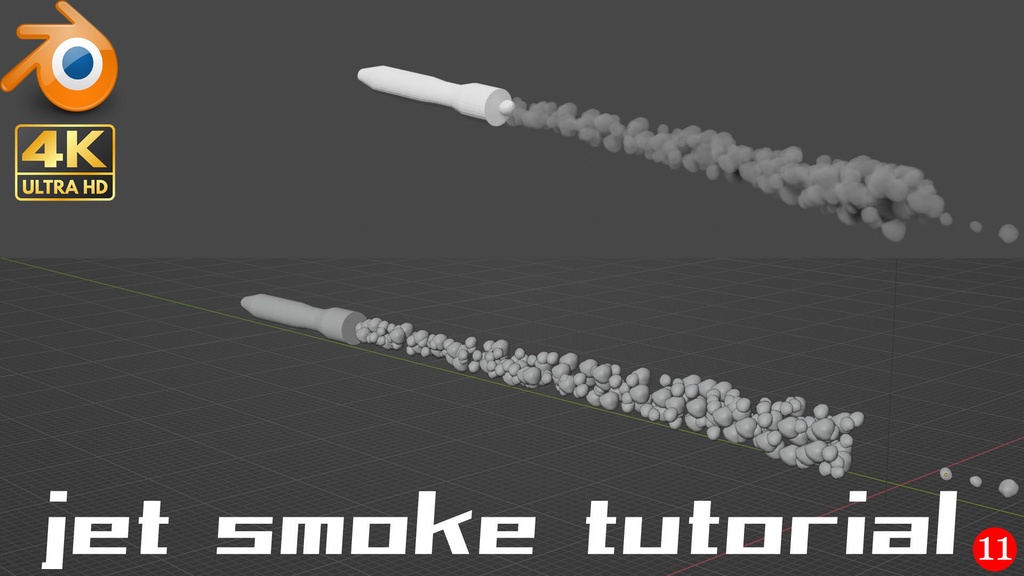 【無料】 [パーティクルで作るジェット煙」練習用モデル【Blender 3.2】