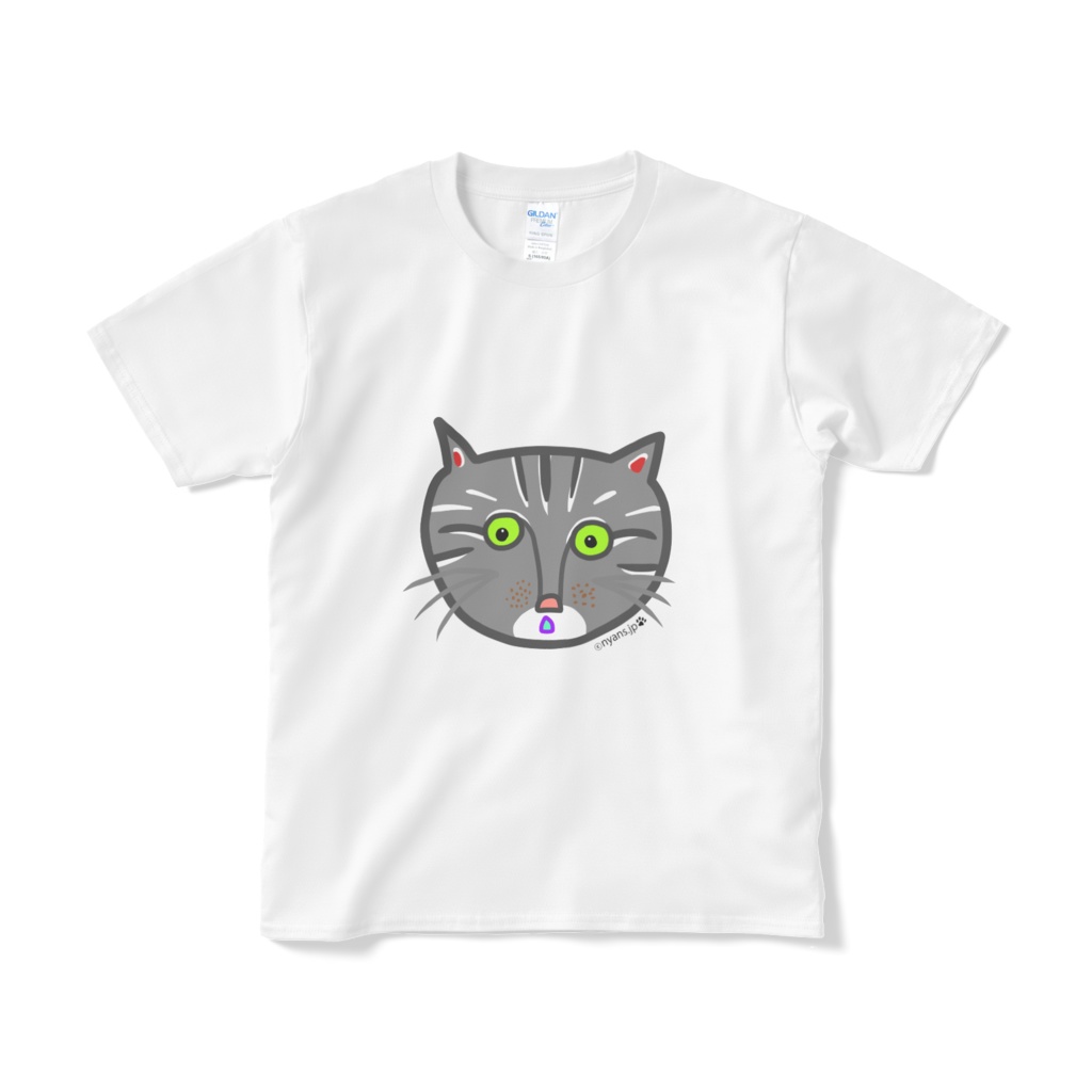 サバトラ猫 Tシャツ 白(短納期)